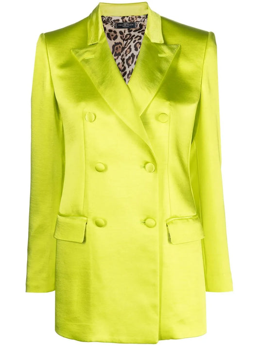 Double-Breasted Satin Blazer