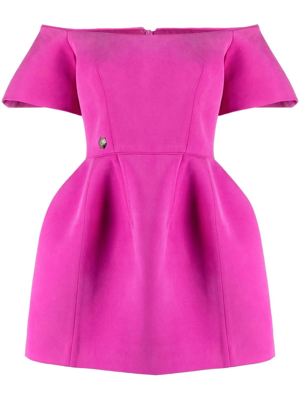 Off-Shoulder Silk Mini Dress