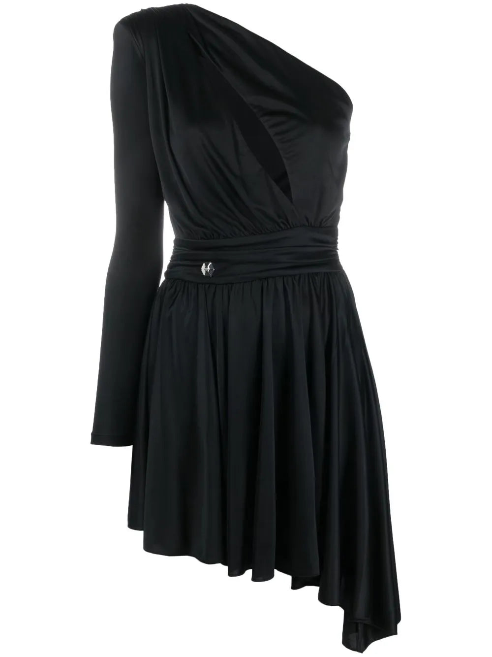 Pleated One-Shoulder Dress