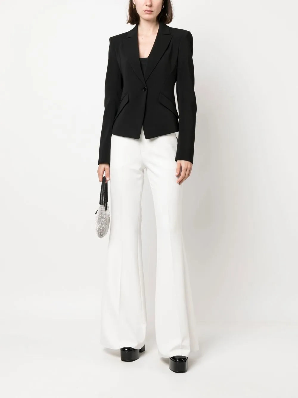 Mid-Rise Flared Trousers