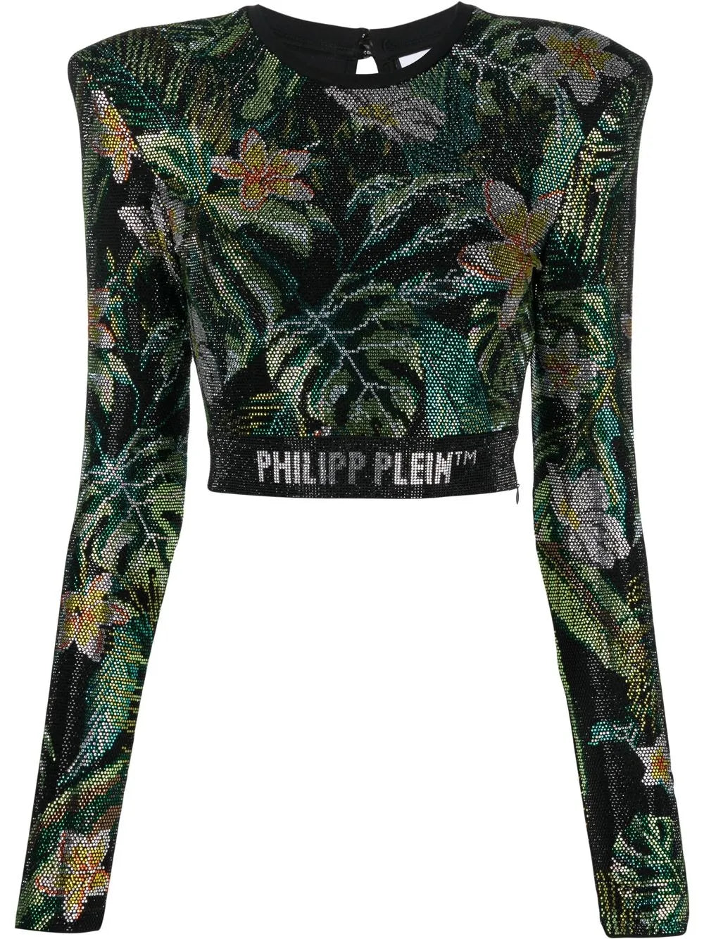 Crystal-Embellished Long-Sleeved Top