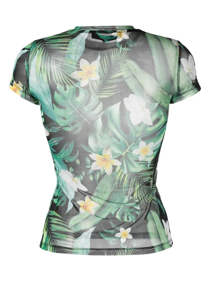 Sheer Graphic-Print T-Shirt