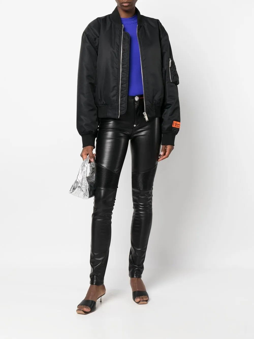 Ribbed-Knee High-Waist Leggings