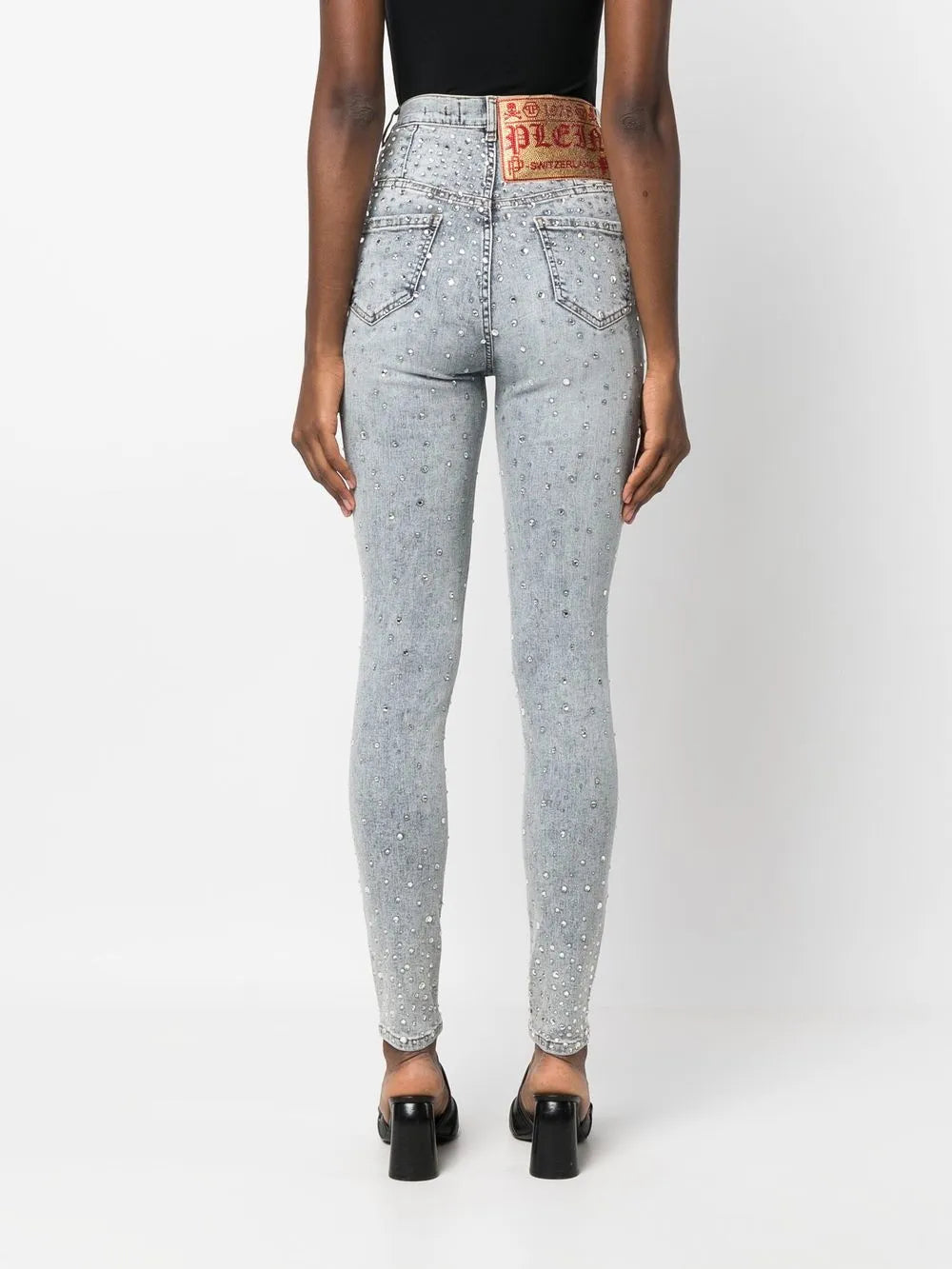 Rhinestone-Embellished Skinny Jeans