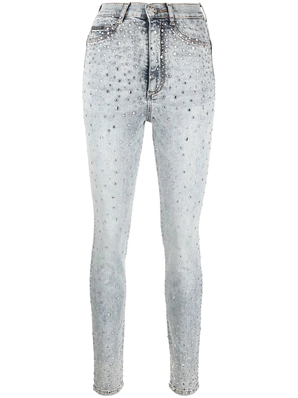 Rhinestone-Embellished Skinny Jeans
