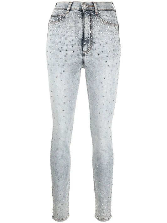 Rhinestone-Embellished Skinny Jeans