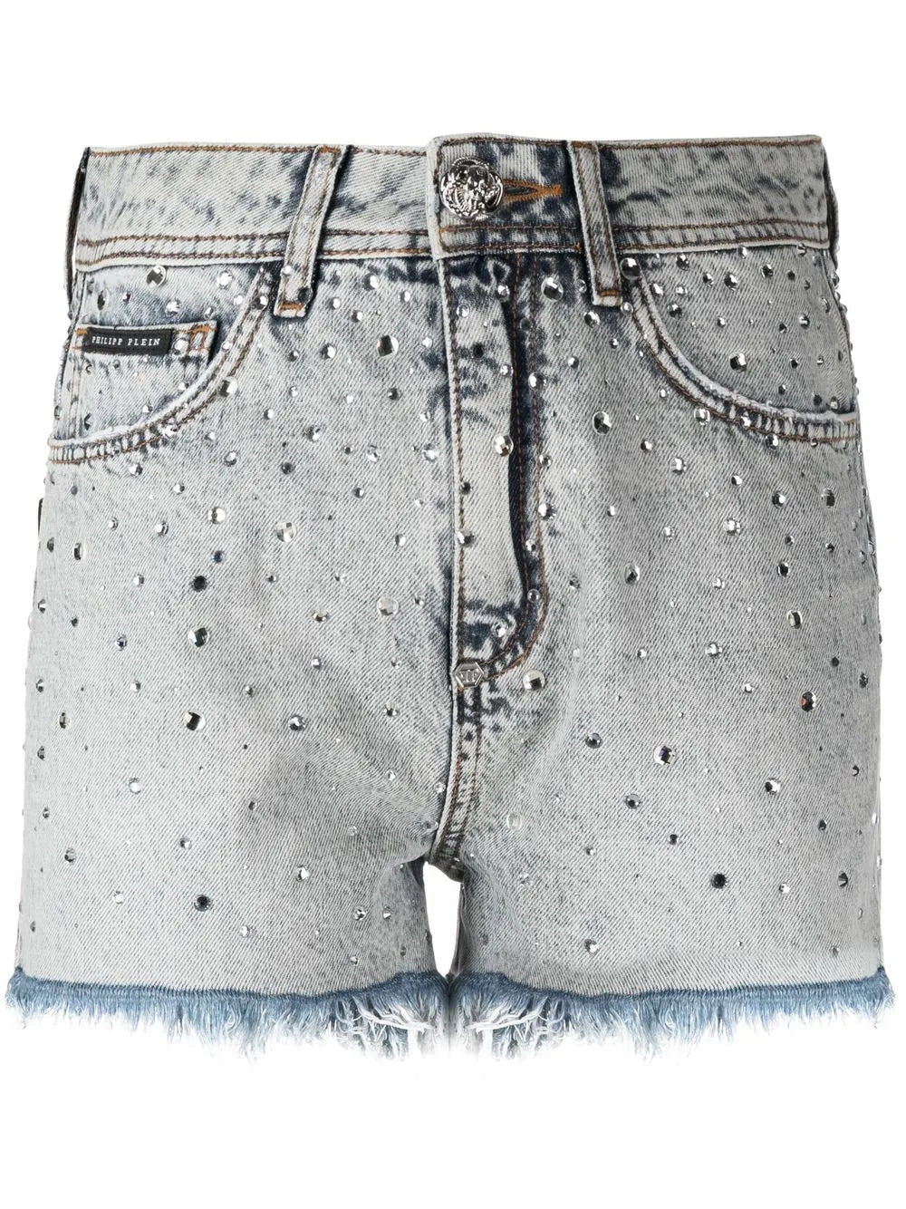 Logo-Patch Crystal-Embellished Shorts