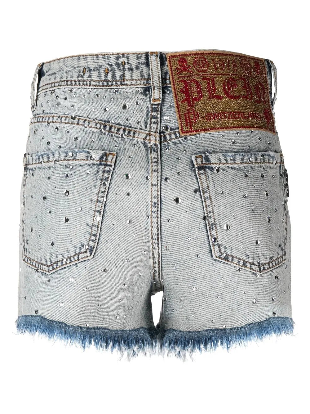 Logo-Patch Crystal-Embellished Shorts