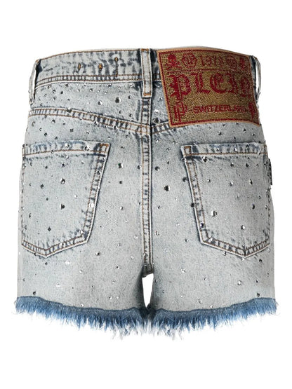 Logo-Patch Crystal-Embellished Shorts