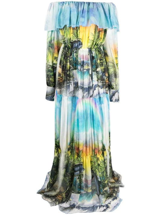 Hawaii Pleated Maxi Dress