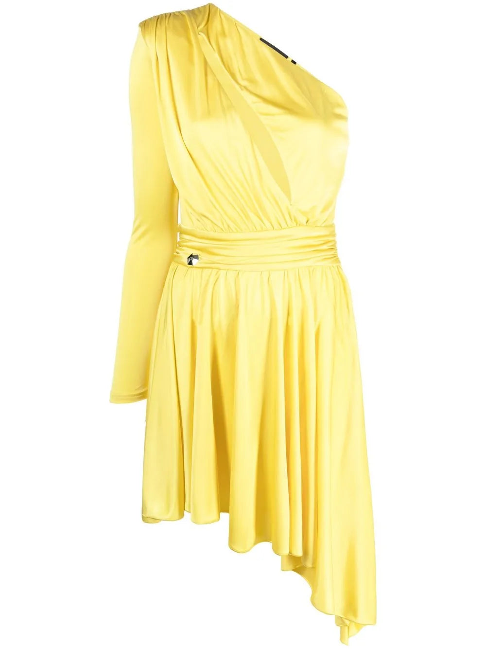 Pleated One-Shoulder Dress