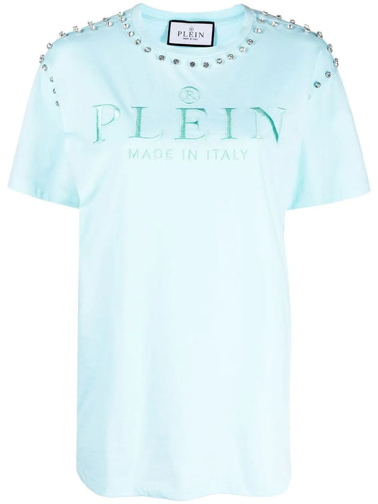 Crystal-Embellished Short-Sleeved T-Shirt