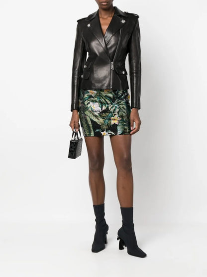 Crystal-Embellished Mini Skirt