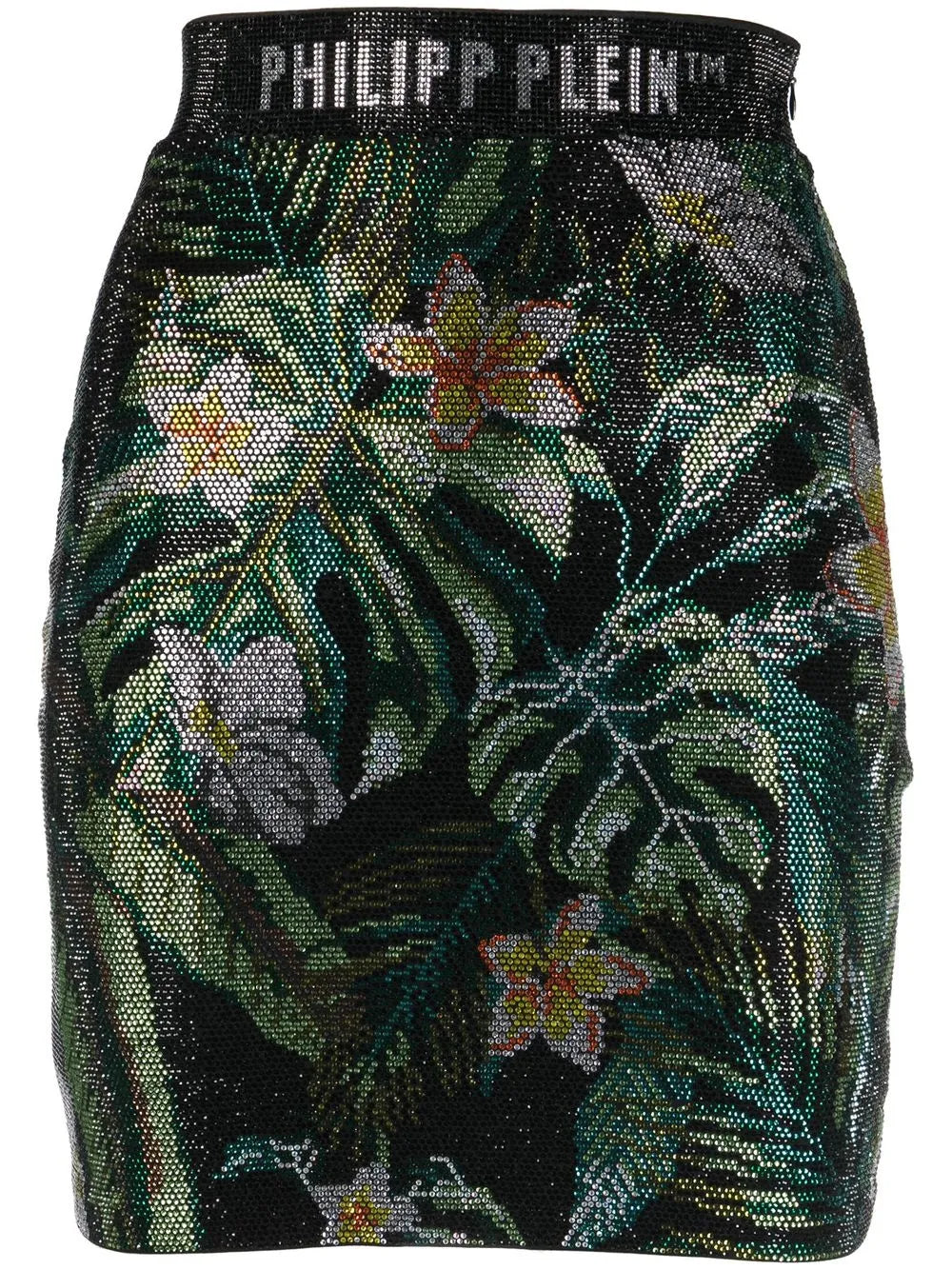 Crystal-Embellished Mini Skirt