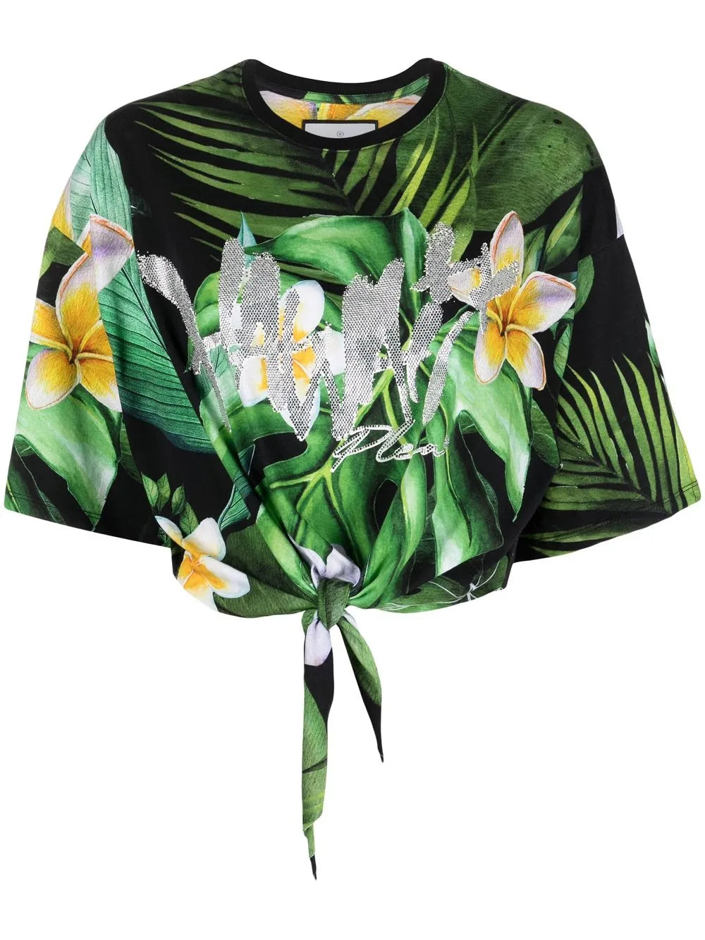 Floral-Print Cropped T-Shirt