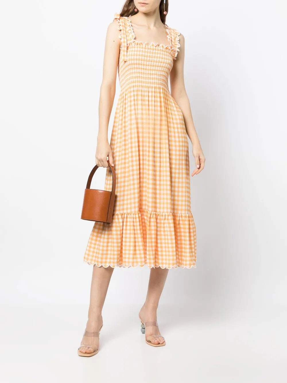 Bow-Detail Gingham Dress
