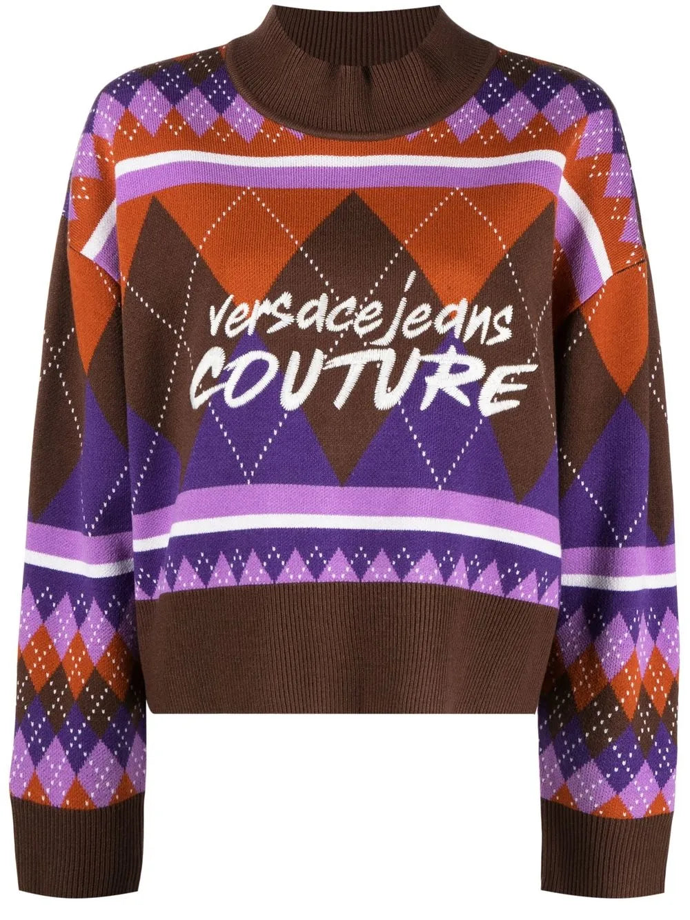 Argyle-Knit Logo-Embroidered Jumper