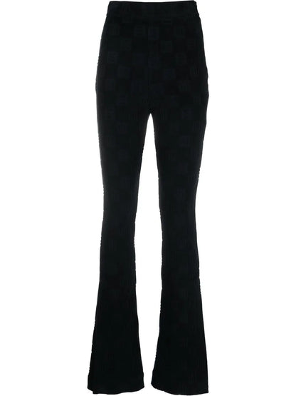 High-Waist Flared Trousers