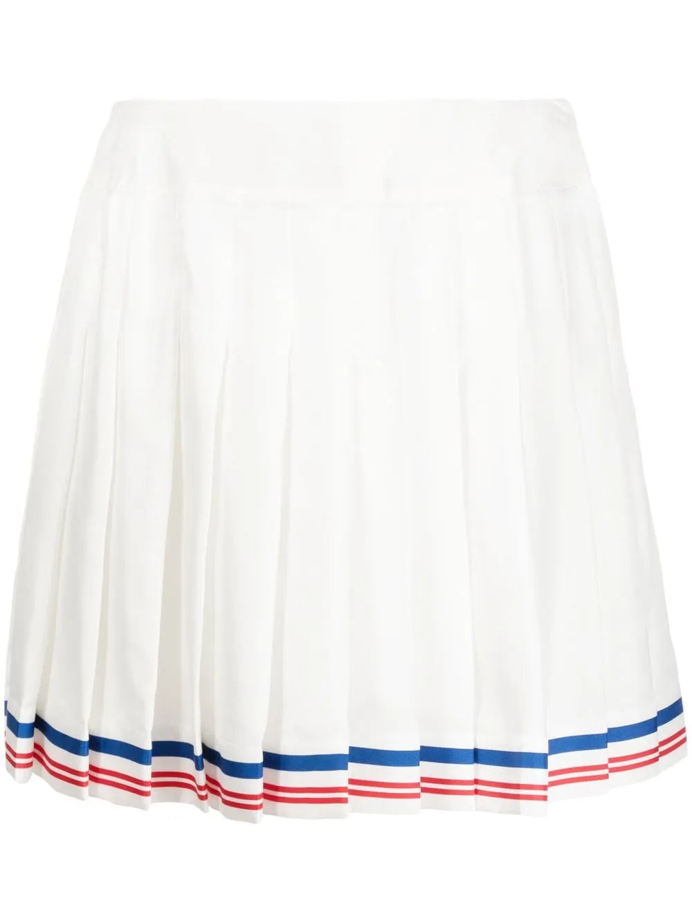 Pleated Striped-Border Skirt