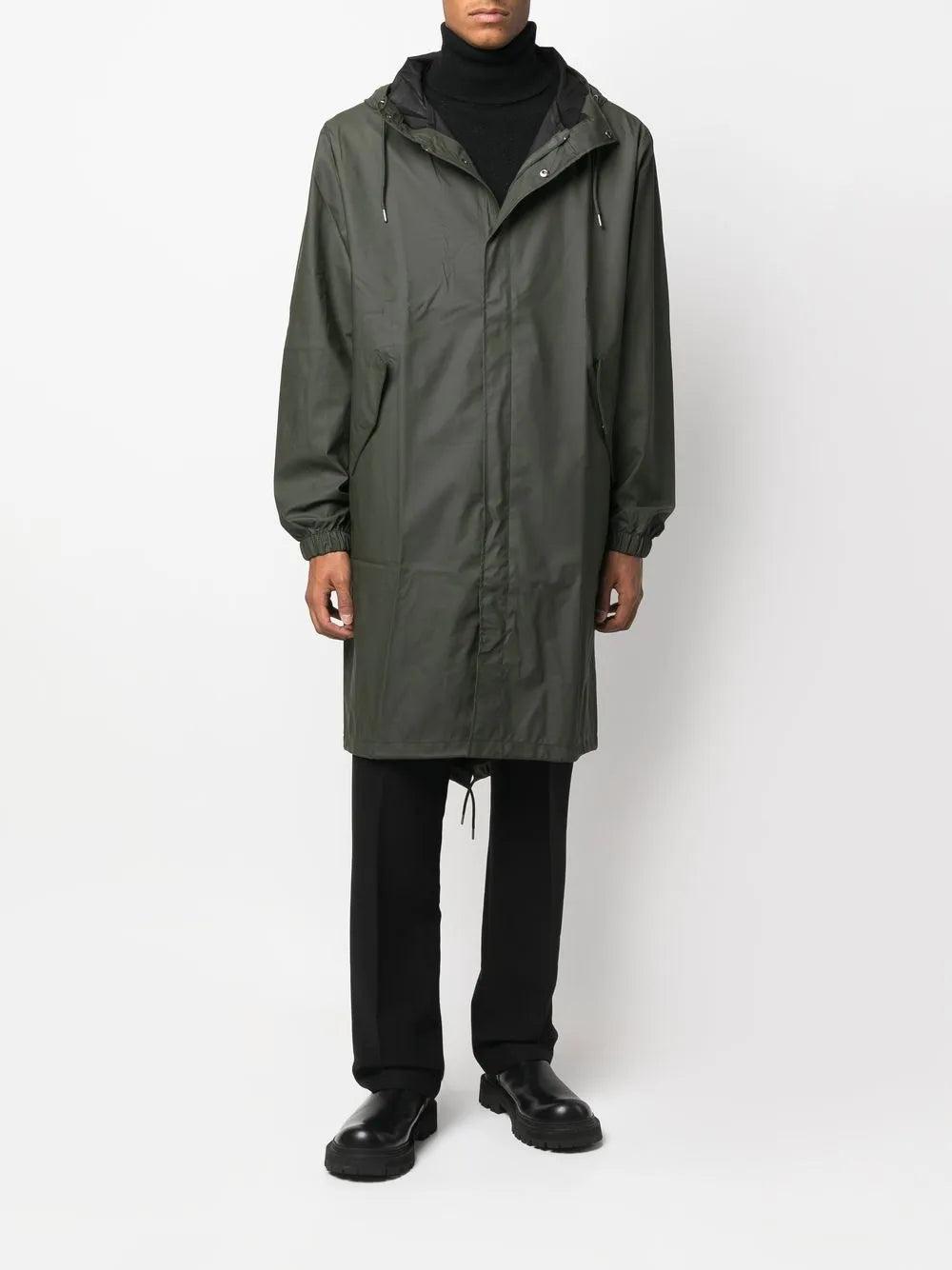 Drawstring Hooded Raincoat