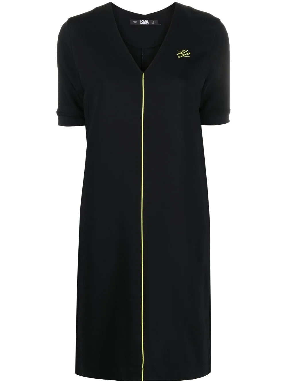 Logo-Embroidered V-Neck Mini Dress