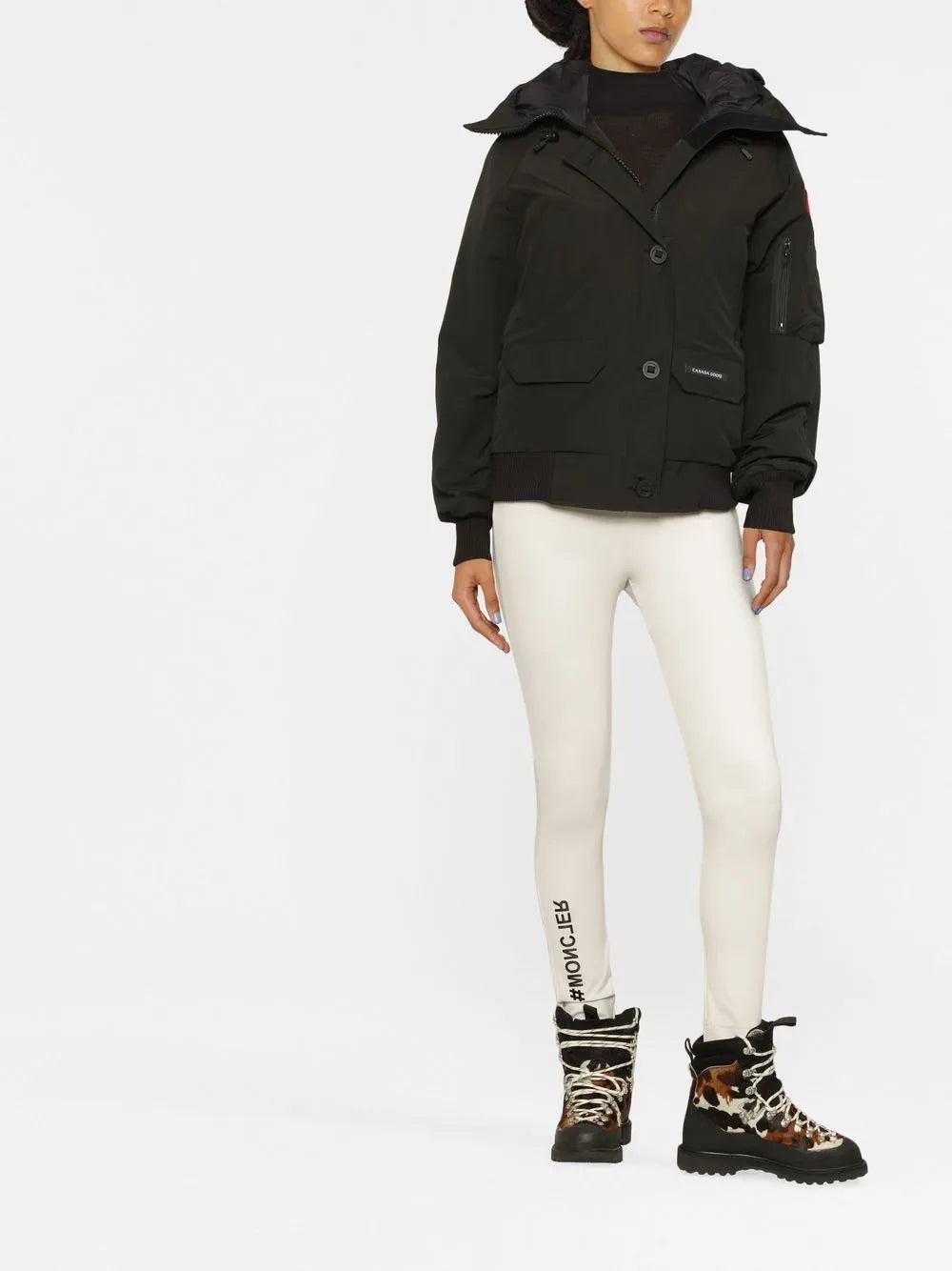 Logo-Patch Hooded Down Jacket