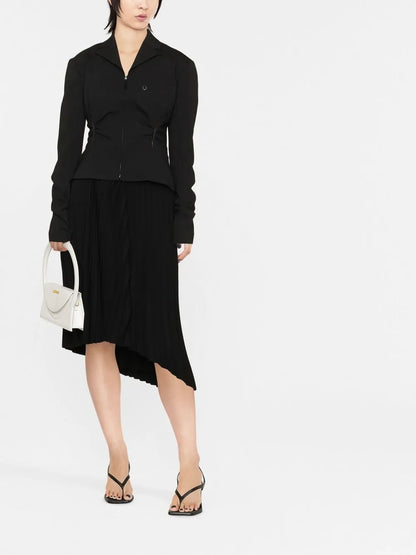 Neru Cut-Out Zip-Up Fitted Jacket