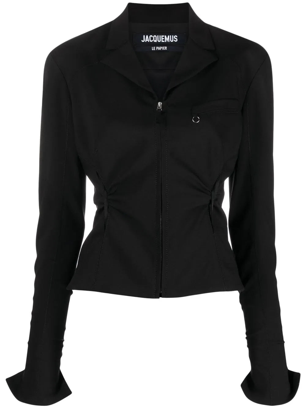 Neru Cut-Out Zip-Up Fitted Jacket