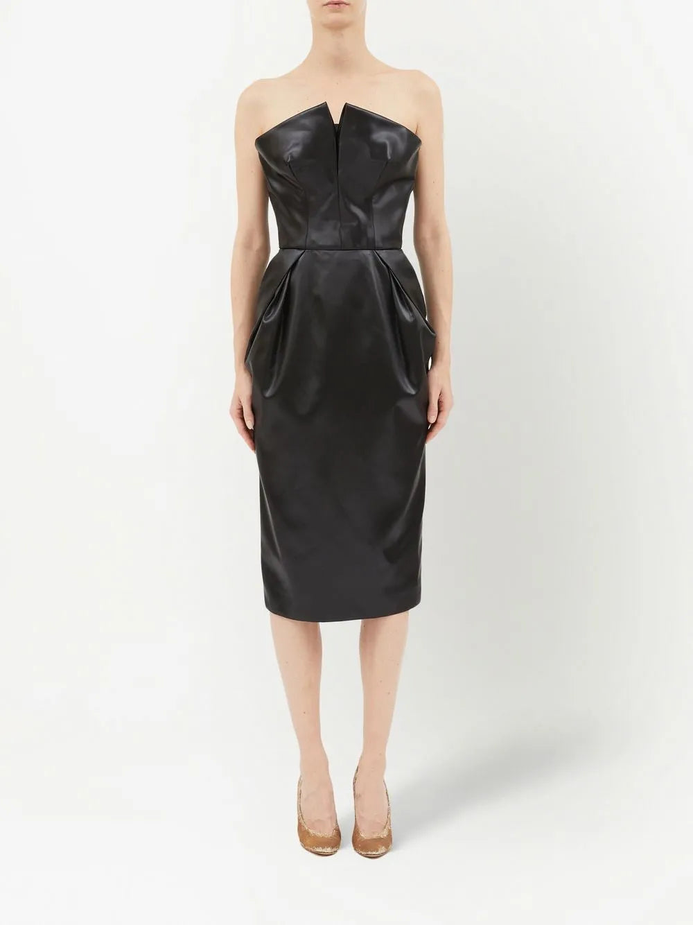Cintzed Satin Midi Dress
