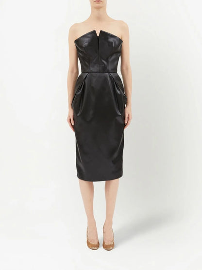 Cintzed Satin Midi Dress
