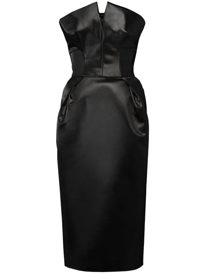 Cintzed Satin Midi Dress