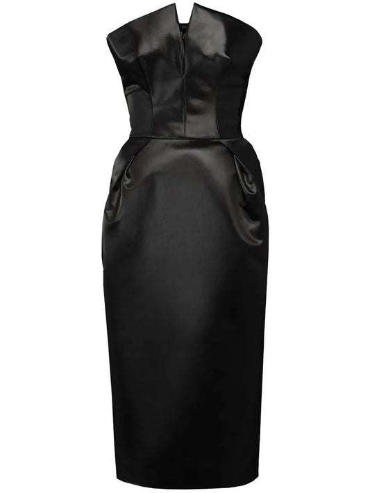Cintzed Satin Midi Dress