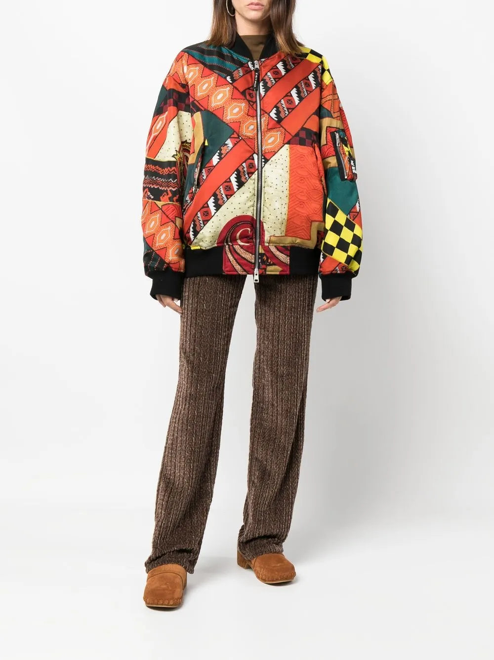 Patchwork Reversible Bomber Jacket
