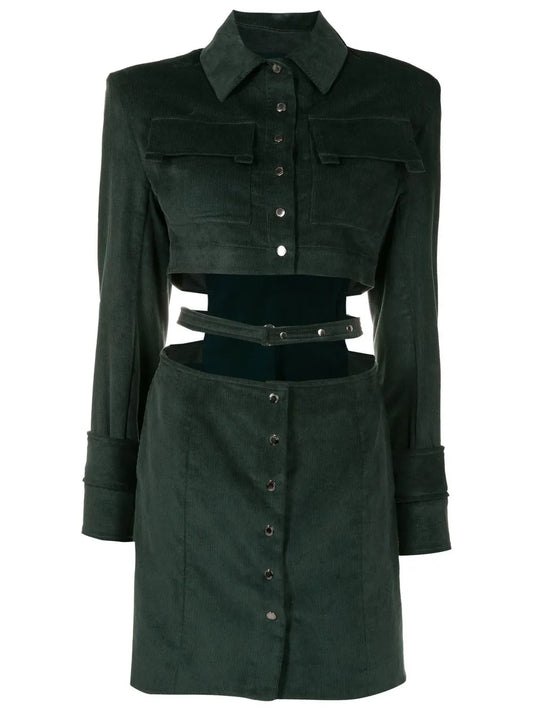 Corduroy Cut-Out Dress