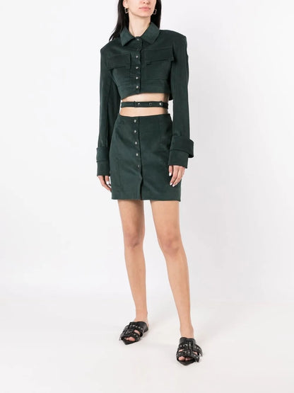 Corduroy Cut-Out Dress