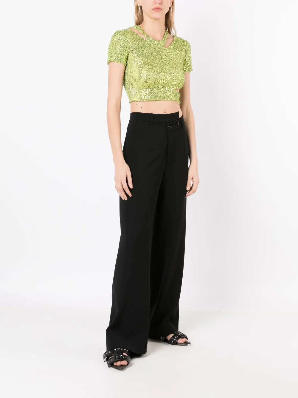Sequin-Embellished Cropped Top