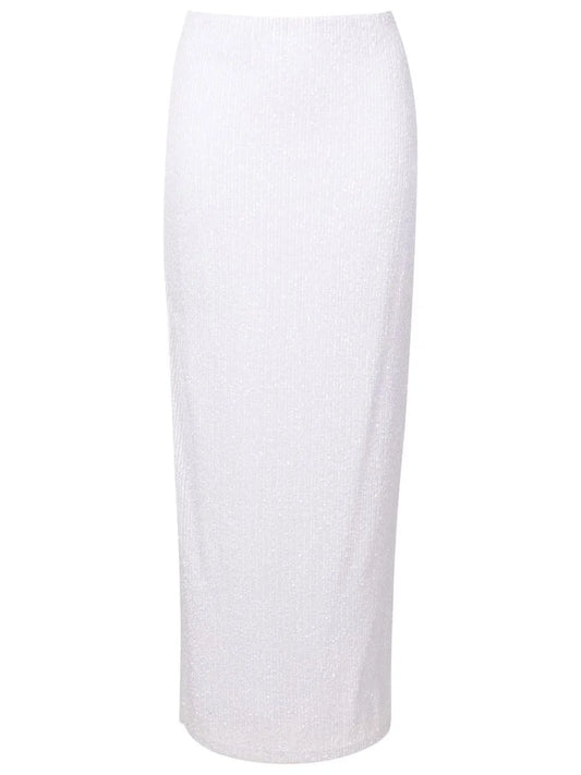 Sequin-Embellished Midi Skirt