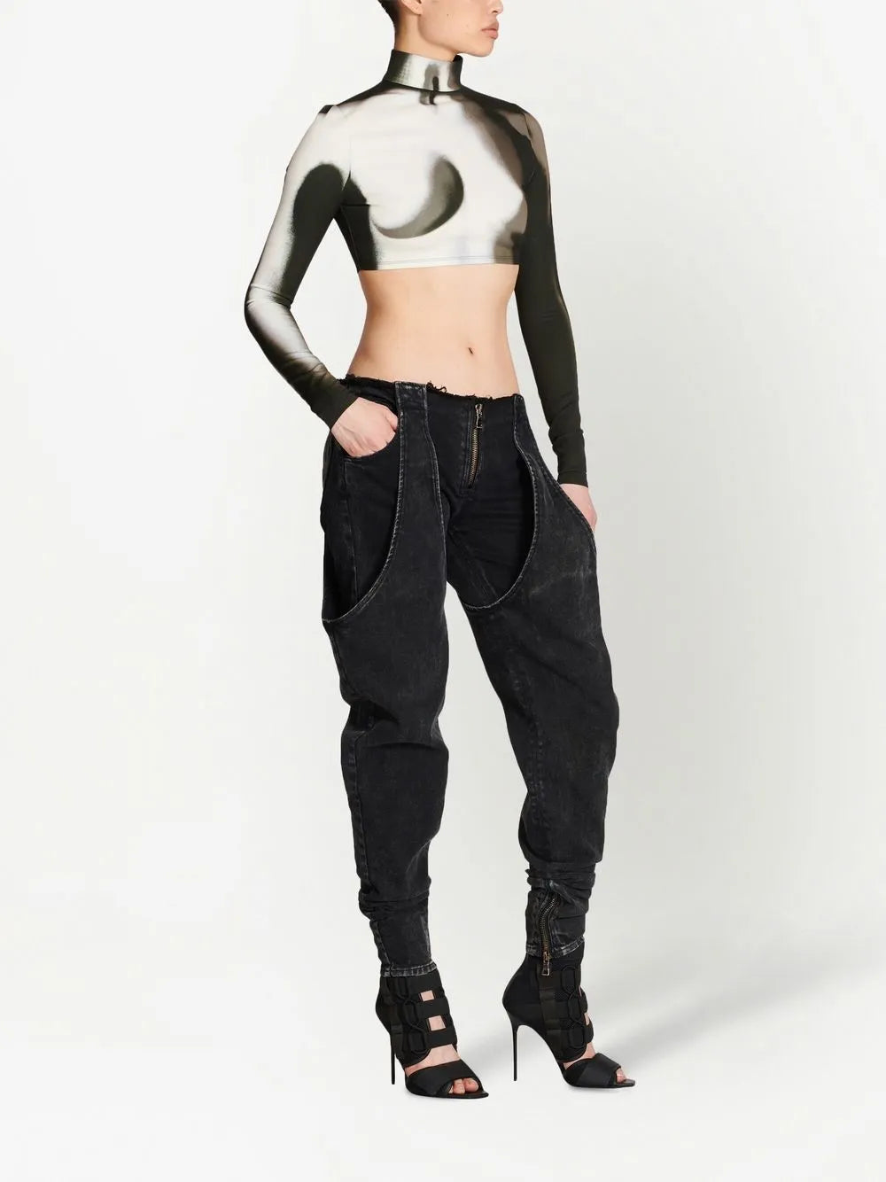 Low-Rise Washed Cotton Jeans