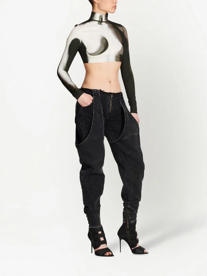 Low-Rise Washed Cotton Jeans