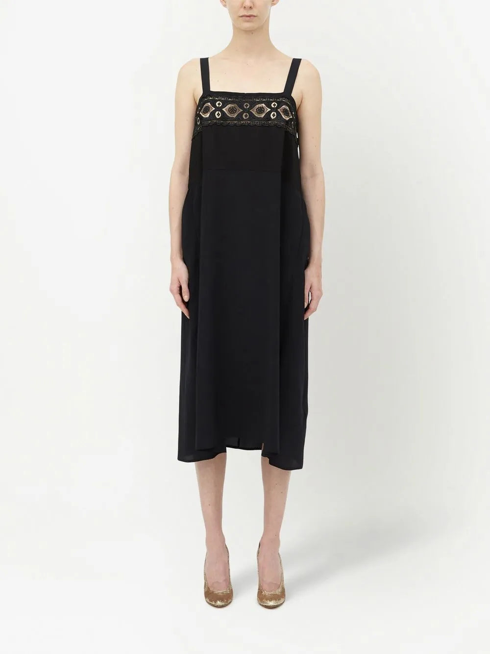 Embroidered Midi Dress