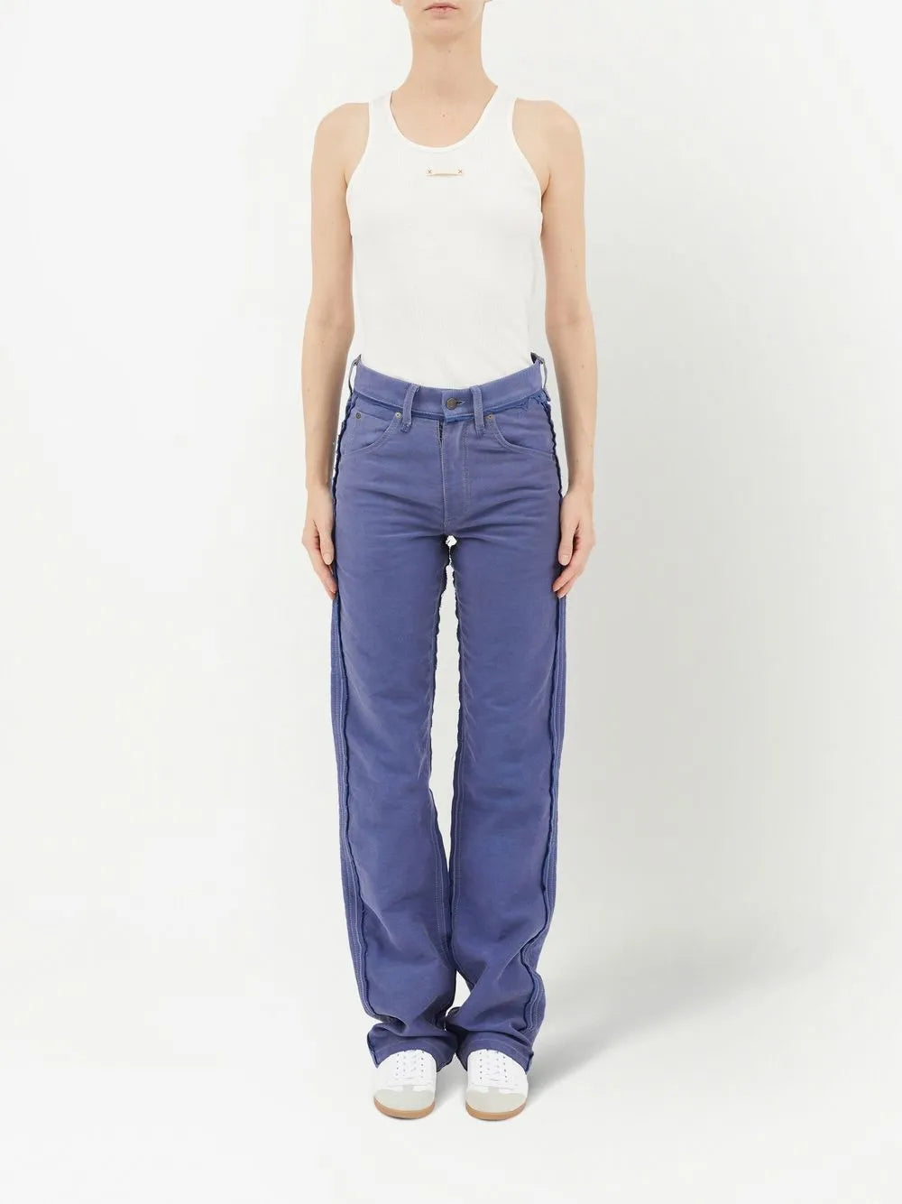 Distressed Straight-Leg Jeans