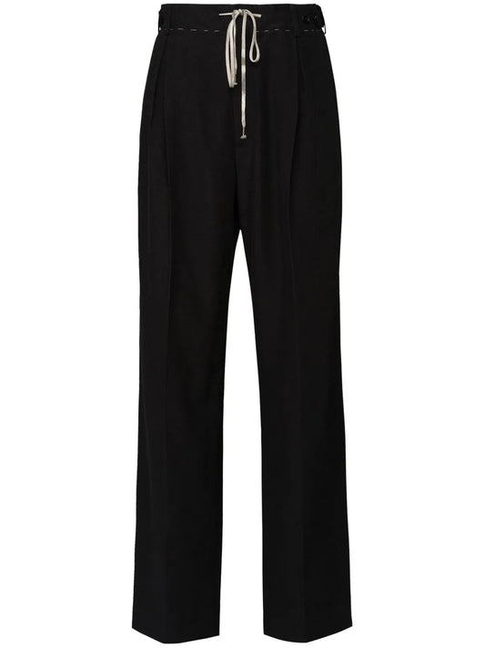 Moiré-Effect Straight-Leg Trousers