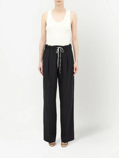 Moiré-Effect Straight-Leg Trousers
