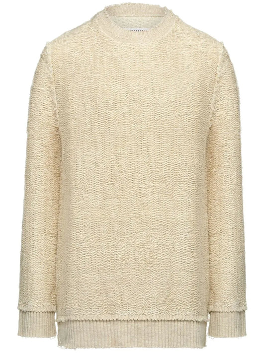 Woven-Knit Crew-Neck Jumper