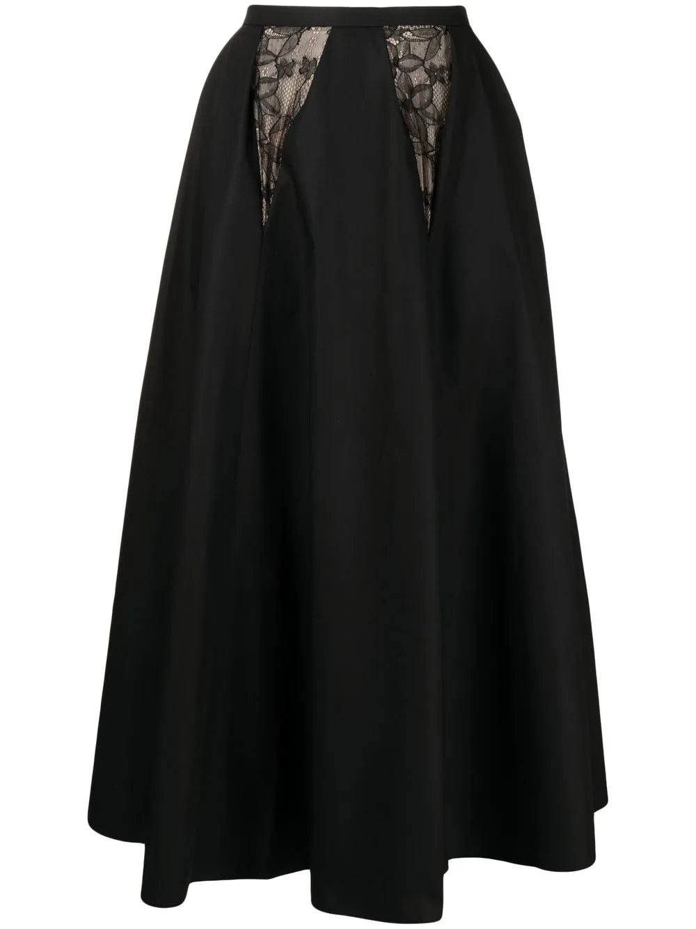 Lace-Detail High-Waist Skirt