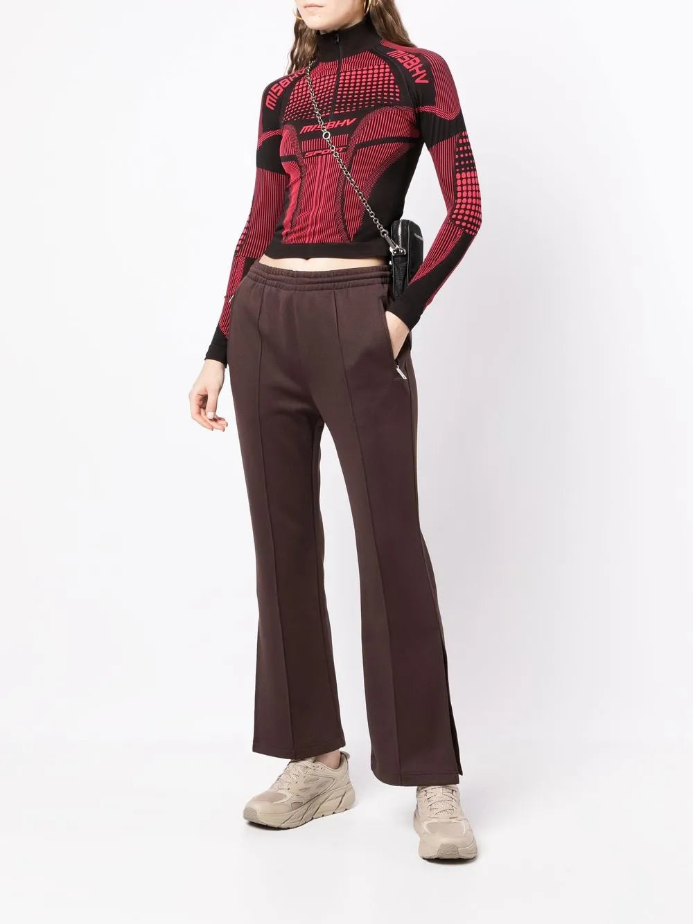 Pintuck Slit-Detail Track Pants