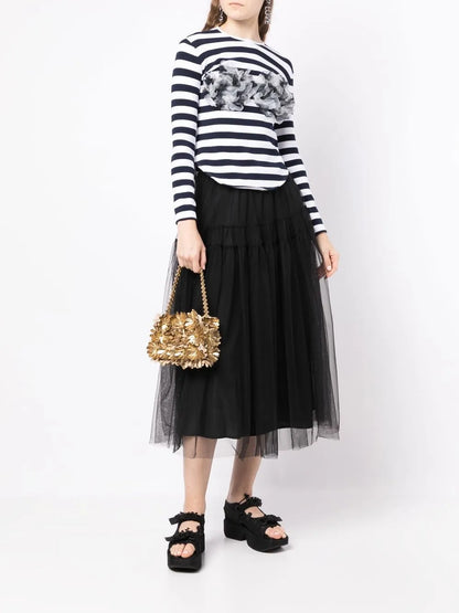 Ruffle Striped Top