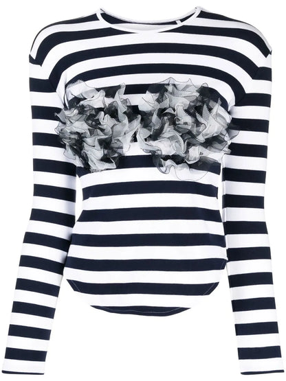 Ruffle Striped Top