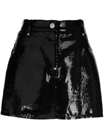 Patent-Finish Mini Skirt