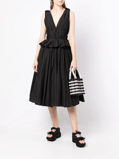 V-Neck Midi Dress
